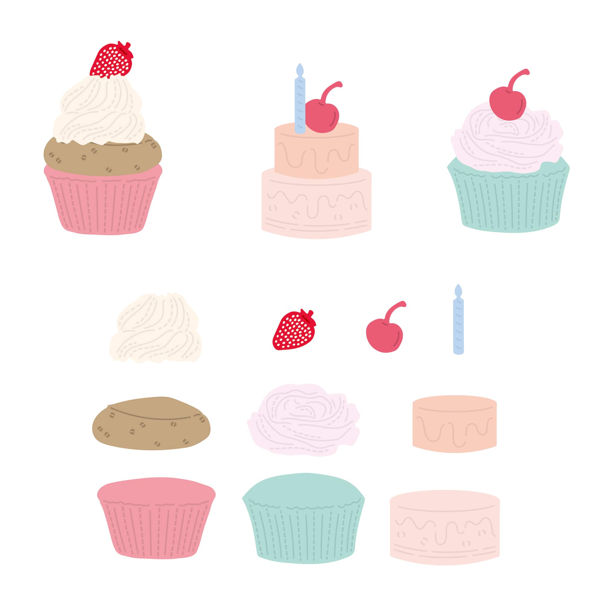 6 Pack: Cakes & Cupcakes Layering Die Set by Recollections™